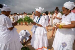 Mães de Santo do Terreiro Oyá Denã – Ritual de abertura do Encontro